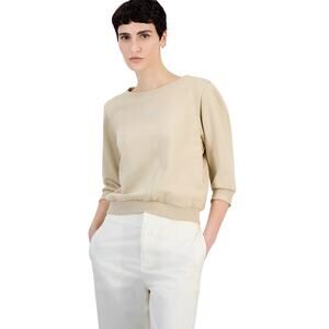 HUGO BOSS Orange Women's Evila Logo Back-Cutout Sweatshirt in Beige